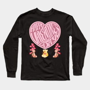 Valentine's Day hearts and teddy bears. Long Sleeve T-Shirt